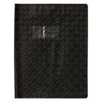 Protège-cahier grain losange 18/100ème 17x22 noir + porte étiquette - Image principale