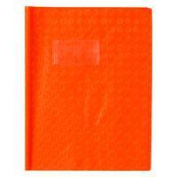 Protège-cahier grain losange 18/100ème 17x22 orange + porte étiquette - Image principale
