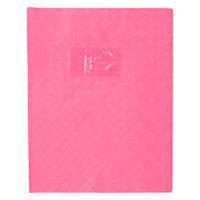 Protège-cahier grain losange 18/100ème 17x22 rose + porte étiquette - Image principale