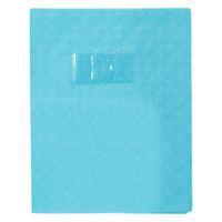 Protège-cahier grain losange 18/100ème 17x22 bleu clair + porte étiquette - Image principale