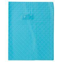 Protège-cahier grain losange 18/100ème 24x32 bleu clair + porte étiquette - Image principale