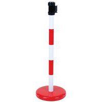 Poteau à sangle 2m rouge/blanc et base - Image 5