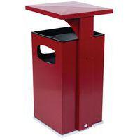 Cendrier-poubelle 72L / Rouge bordeaux - Manutan - Image 2