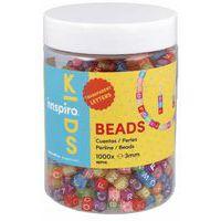 Bocal 1000 perles plastique cubes lettres transparentes - Image principale