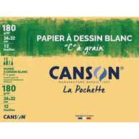 Feuille dessin blanc canson c a grain 24 x 32 180 gr (Pochette de 12) - Image principale