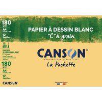 Pochette 12 feuilles dessin blanc c a grain 180 gr - Canson - Image principale