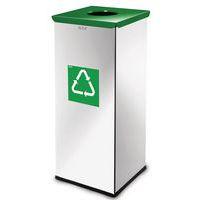 Poubelle métallique Prestige de recyclage 60 L, vert - Image principale
