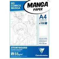 Bloc collé Manga Storyboard A4 100F 55g impression grille simple - Image principale