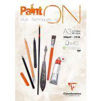 Bloc 40 feuilles PaintON Blanc 250g - Clairefontaine - Image principale