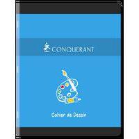 CONQUERANT Cahier Dessin 17x22cm Réglure Unie Blanche 16 Pages Agrafées Couverture Carte Coloris Assortis - Image 2