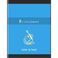 CONQUERANT Cahier Dessin 24x32cm Réglure Unie Blanche 16 Pages Agrafées Couverture Carte Coloris Assortis - Image 2