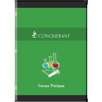 CONQUERANT Cahier de Travaux Pratiques A4 Grands Carreaux Seyès/Uni Blanc 120 Pages Agrafées Couverture Carte - Image 2