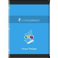 CONQUERANT Cahier de Travaux Pratiques A4 Grands Carreaux Seyès/Uni Blanc 120 Pages Agrafées Couverture Carte - Image 3