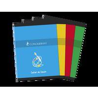CONQUERANT Cahier Dessin 24x32cm Réglure Unie Blanche 16 Pages Agrafées Couverture Carte Coloris Assortis - Image principale