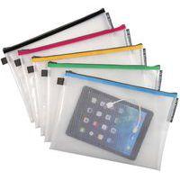 Lot de 10 Pochette à fermeture éclair en plast. souple A4 col. assort. - Image principale