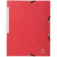 Lot de 50 chemises à élastique sans rabat carte lustrée 355gm² A4 rouge - Image principale