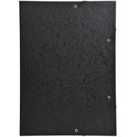 Lot de 5 chemises à élastique 3 rabats carte lustrée 600gm2 - A3 noir - Image principale