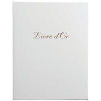 Lot de 2 livres d'or + titre 100 pages blanches 27x22cm vertical blanc - Image principale