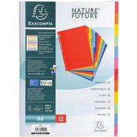 Lot de 25 Intercalaires carte lustrée 400g 12 positions - A4 - Image principale