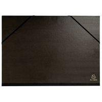 Lot de 4 Carton à dessin kraft noir vernis avec élastiques et 3 rabats - Image principale