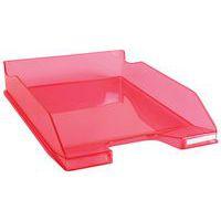Lot de 6 Corbeille à courrier MIDI-COMBO framboise transparent - Image principale