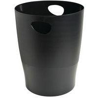 Lot de 8 Corbeille à papier ECOBIN 15 litres avec poignées noir - Image principale