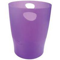 Lot de 8 Corbeille à papier 15 litres ECOBIN violet transparent - Image principale