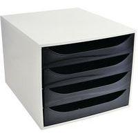 Caisson ecobox 4 tiroir office gris/noir - Image principale