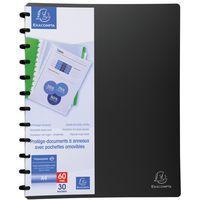 Lot de 4 Protège-doc. à ann. et pochet. détachables 60 vues A4 noir - Image 2