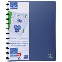 Lot de 4 Protège-doc. à ann. et poch. détach. 60 vues A4 bleu métal - Image 2