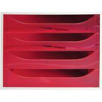 Caisson 4 tiroirs gris/framboise transparent - Image 2