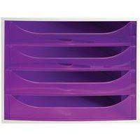 Caisson 4 tiroirs gris/violet transparent - Image 2