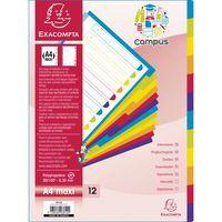 Lot de 15 Intercalaires en polypropylène 12 positions Campus - A4 Maxi - Image 2