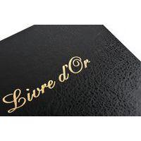 Lot de 3 livres d'or Balacron + titre 140 pages blanches 21x19cm vertical noir - Image 4