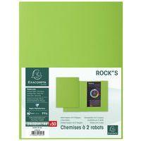 Lot de 5 paquets de 50 chemisess 2 rabats ROCK''S 210 - 24x32cm vert - Image 3