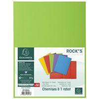 Lot de 5 paquets de 50 chemisess 1 rabat ROCK''S 210 - 24x32cm vert - Image 3