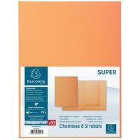 Lot de 5 paquets de 50 chemisess 2 rabats SUPER 210 - 24x32cm - orange - Image 2