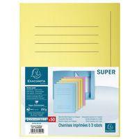 Lot de 5 paquets de 50 chem.  imprim. 3 rabats Super 210 Couleur jaune - Image 3