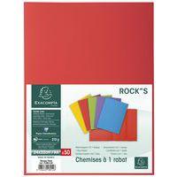 Lot de 5 paquets de 50 chemisess 1 rabat ROCK''S 210 - 24x32cm rouge - Image 3