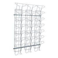Présentoir mural en fil métal 21 compartiments A4 gris métal - Image principale