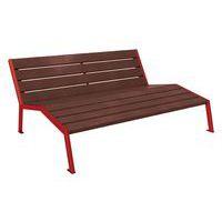 Chaise longue Silaos 3 places acier/plastique recyclé - rouge 3004/marron - Image principale