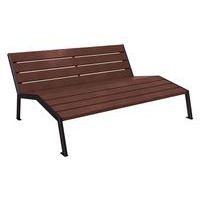 Chaise longue Silaos 3 places acier/plastique recyclé - noir 9005/marron - Image principale