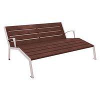 Chaise longue Silaos 3 places accoud. acier/plastique recyclé gris 7044/marron - Image principale