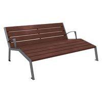Chaise longue Silaos 3 places accou. acier/plastique recyclé gris Procity/marron - Image principale