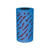 Poubelle Venise 80 L avec seau galva peint - bleu 5010 - Image principale