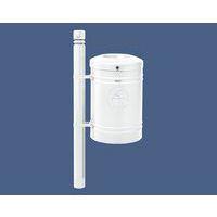 Poubelle Guyenne sur poteau pommeau City 40 L avec seau - blanc 9010 - Image principale