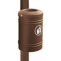 Poubelle Esterel 40 L à fixer sur poteau 8 x 8 cm - marron 8017 - Image principale
