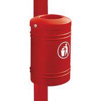 Poubelle Esterel 40 L à fixer sur poteau Ø 7.6 cm - rouge foncé 3004 - Image principale