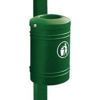 Poubelle Esterel 40 L à fixer sur poteau Ø 7.6 cm - vert 6005 - Image principale