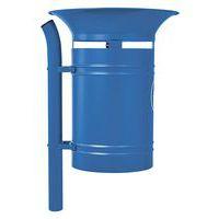 Poubelle Vanoise 40 L sur poteau avec seau - zinc bleu 5010 - Image principale